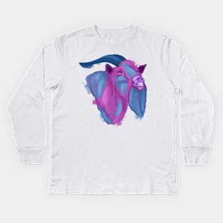 Colorful goat Kids Long Sleeve T-Shirt